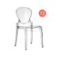 Комплект прозрачных стульев PEDRALI Queen Set 2 поликарбонат прозрачный Фото 1