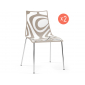 Комплект прозрачных стульев Scab Design Wave 4 legs Set 2 сталь, технополимер хром, песочный Фото 1