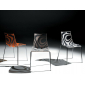 Комплект прозрачных стульев Scab Design Wave 4 legs Set 2 сталь, технополимер хром, песочный Фото 4