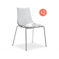 Комплект прозрачных стульев Scab Design Zebra Antishock 4 legs Set 2 сталь, поликарбонат хром, прозрачный Фото 1