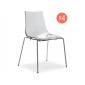 Комплект прозрачных стульев Scab Design Zebra Antishock 4 legs Set 4 сталь, поликарбонат хром, прозрачный Фото 1