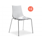 Комплект прозрачных стульев Scab Design Zebra Antishock 4 Legs Set 4 сталь, поликарбонат хром, прозрачный Фото 1