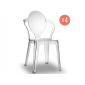 Комплект прозрачных стульев Scab Design Spoon Set 4 поликарбонат прозрачный Фото 1