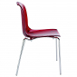 Комплект прозрачных стульев Siesta Contract Allegra Set 4 сталь, поликарбонат красный Фото 4