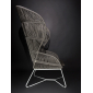 Кресло плетеное RosaDesign Virgo  алюминий, роуп, ткань белый, коричнево-черный, белый Фото 3