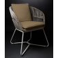 Кресло плетеное RosaDesign Virgo  алюминий, роуп, ткань белый, коричнево-черный, белый Фото 1
