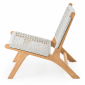 Кресло плетеное лаунж RosaDesign Zante тик, роуп натуральный, белый Фото 1