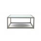 Стол стеклянный журнальный 4SIS Касабланка алюминий, закаленное стекло серый Фото 4