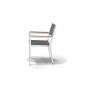 Кресло металлическое мягкое 4SIS Монтелло алюминий, тик, ткань белый Фото 3