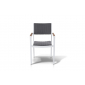 Кресло металлическое мягкое 4SIS Монтелло алюминий, тик, ткань белый Фото 2