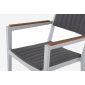 Кресло металлическое мягкое 4SIS Монтелло алюминий, тик, ткань белый Фото 5
