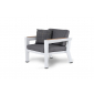 Кресло металлическое мягкое 4SIS Фореста алюминий, тик, ткань белый Фото 3