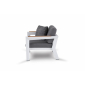 Кресло металлическое мягкое 4SIS Фореста алюминий, тик, ткань белый Фото 4