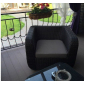 Кресло плетеное с подушками JOYGARDEN Stockholm алюминий, искусственный ротанг черный Фото 3