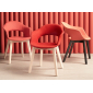 Кресло с обивкой Scab Design Natural Lady B Pop бук, полипропилен, ткань отбеленный бук, красный Фото 5