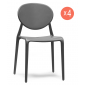 Комплект пластиковых стульев Scab Design Gio Set 4 стеклопластик антрацит Фото 1