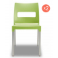 Комплект пластиковых стульев Scab Design Maxi Diva Set 2 алюминий, технополимер, стекловолокно фисташковый Фото 1