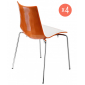 Комплект пластиковых стульев Scab Design Zebra Bicolore 4 legs Set 4 сталь, полимер хром, белый, оранжевый Фото 1