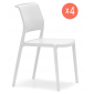 Комплект пластиковых стульев PEDRALI Ara Set 4 стеклопластик белый Фото 1