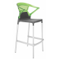 Кресло пластиковое барное PAPATYA Ego-K Bar алюминий, стеклопластик, пластик антрацит, зеленый Фото 1