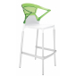 Кресло пластиковое барное PAPATYA Ego-K Bar алюминий, стеклопластик, пластик белый, зеленый Фото 1