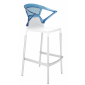 Кресло пластиковое барное PAPATYA Ego-K Bar алюминий, стеклопластик, пластик белый, синий Фото 1