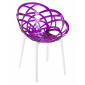 Кресло прозрачное PAPATYA Flora полипропилен, поликарбонат белый, фиолетовый Фото 1