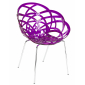 Кресло прозрачное PAPATYA Flora-ML сталь, поликарбонат хромированный, фиолетовый Фото 1