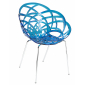 Кресло прозрачное PAPATYA Flora-ML сталь, поликарбонат хромированный, синий Фото 1