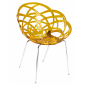Кресло прозрачное PAPATYA Flora-ML сталь, поликарбонат хромированный, светло-оранжевый Фото 1