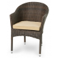 Кресло плетеное с подушкой JOYGARDEN Warsaw алюминий, искусственный ротанг темно-коричневый Фото 1