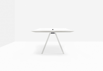 Стол с каналом для протяжки проводов PEDRALI Arki-Table CC Compact сталь, алюминий, компакт-ламинат HPL белый Фото 5