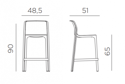 Стул пластиковый полубарный Nardi Net Stool Mini стеклопластик антрацит Фото 2