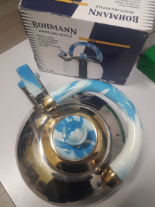 Чайник из нержавеющей стали со свистком,  синий Bohmann Фото 3