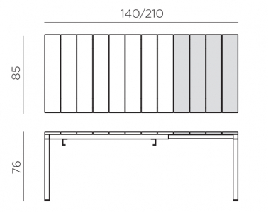 Стол пластиковый раздвижной Nardi Rio 140 Extensibile алюминий, полипропилен тортора Фото 2