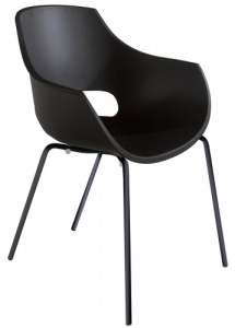 Кресло пластиковое PAPATYA Opal-ML Pro сталь, стеклопластик черный Фото 1