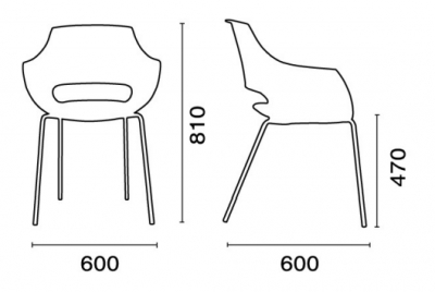 Кресло прозрачное PAPATYA Opal ML сталь, пластик красный Фото 2