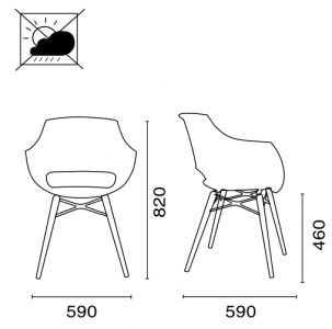 Кресло с обивкой PAPATYA Opal Wox KD сталь, пластик, кожа натуральный, бежевый Фото 2