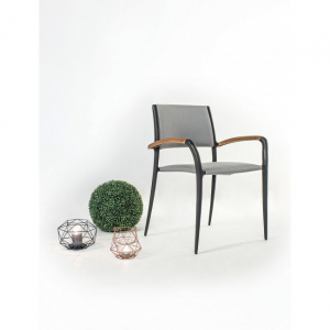 Кресло металлическое текстиленовое Garden Relax Catalina алюминий, тик, текстилен серый Фото 14