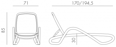 Шезлонг-лежак пластиковый Nardi Alfa полипропилен, текстилен тортора Фото 2