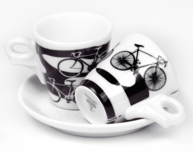 Кофейная пара для капучино Ancap Giotto фарфор деколь Italia in Bici Фото 3