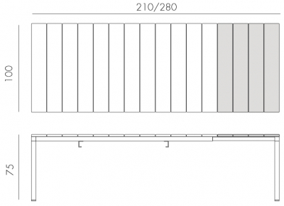 Стол металлический раздвижной Nardi Rio Alu 210 Extensibile алюминий тортора Фото 2