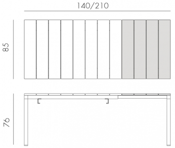 Стол металлический раздвижной Nardi Rio Alu 140 Extensibile  алюминий белый Фото 2