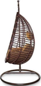 Кресло плетеное подвесное KVIMOL KM-0016 сталь, искусственный ротанг коричневый Фото 3