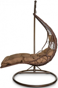 Кресло плетеное подвесное KVIMOL КМ-1025 сталь, искусственный ротанг коричневый Фото 2