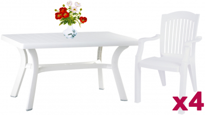 Комплект пластиковой мебели Siesta Garden Roma Classic пластик белый Фото 1