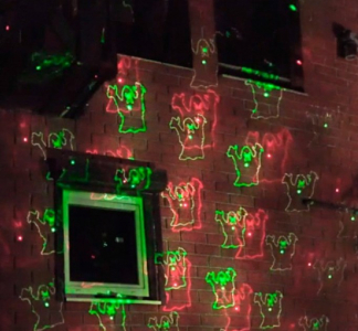 Уличная лазерная подсветка KVIMOL X-38P-5-D зеленый, красный (анимация новый год, цветы, хеллоуин) Фото 1