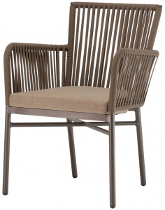 Кресло плетеное с подушкой Grattoni Antibes алюминий, текстилен тортора Фото 1