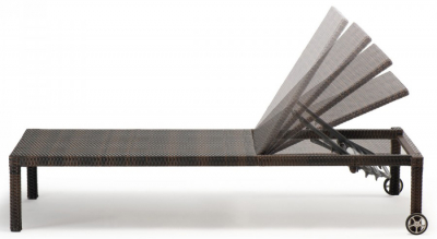 Шезлонг-лежак плетеный Grattoni GS 925 алюминий, искусственный ротанг коричневый Фото 2