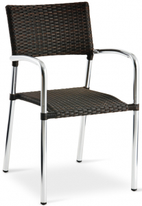 Кресло плетеное Grattoni GS 933 алюминий, искусственный ротанг коричневый Фото 1